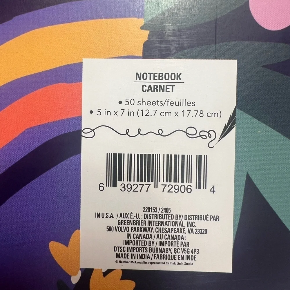 Carnet DANCE Notebook Vibrant Purple Pink Notebook Journal Spiral Binding NWT